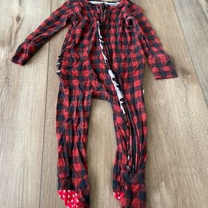Buffalo plaid Posh Peanut Footies 9-12m